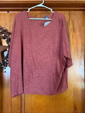Old Navy Women's Long Sleeve Scoop Neck Top - Rusty Red